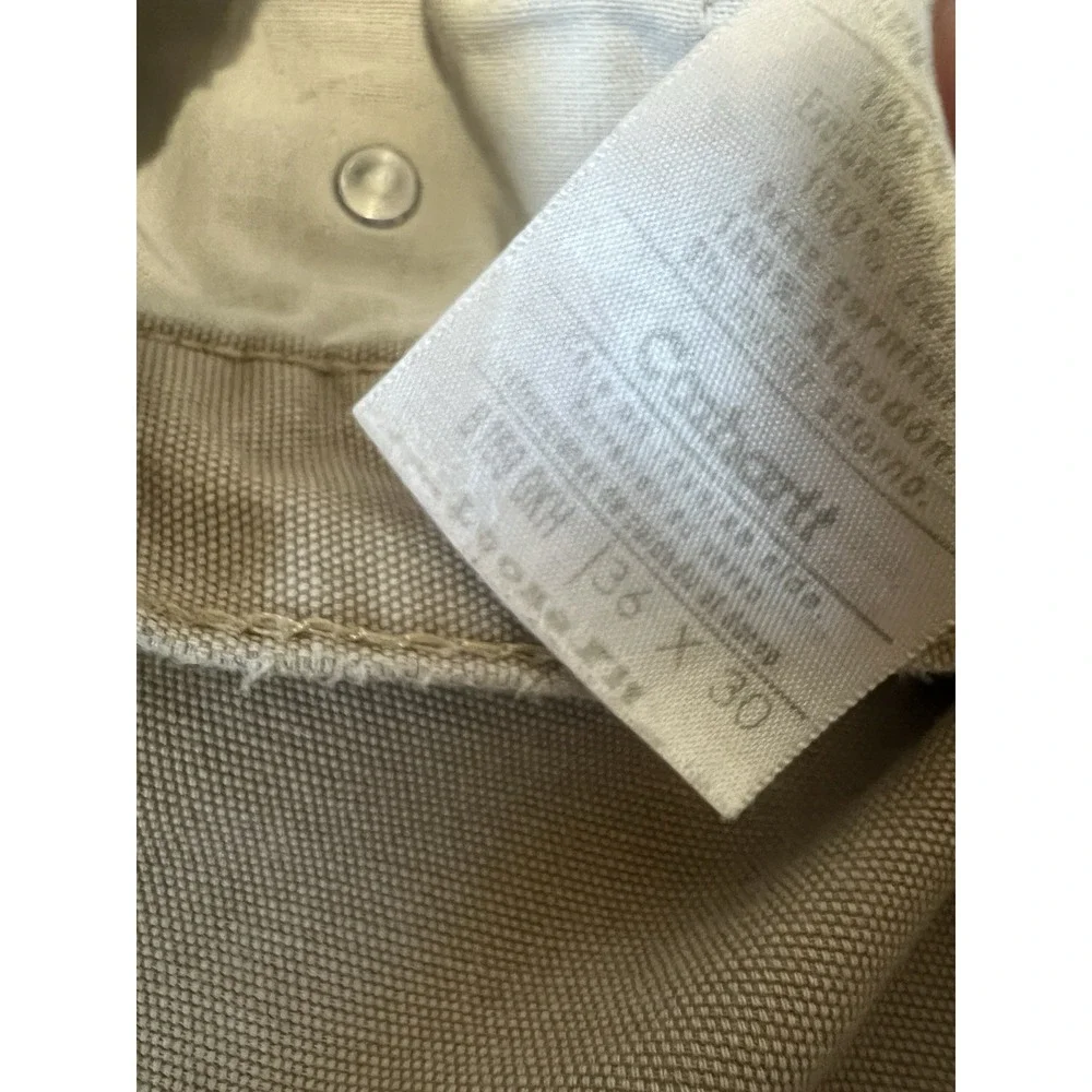Carhartt Pants Men's 36x30 Loose Fit Carpenters Workwear Khaki B159-GKH GUC Read